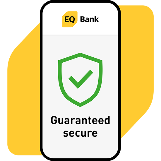 Phone screen showing a shield icon and green checkmark next to text that says “Guaranteed Secure”