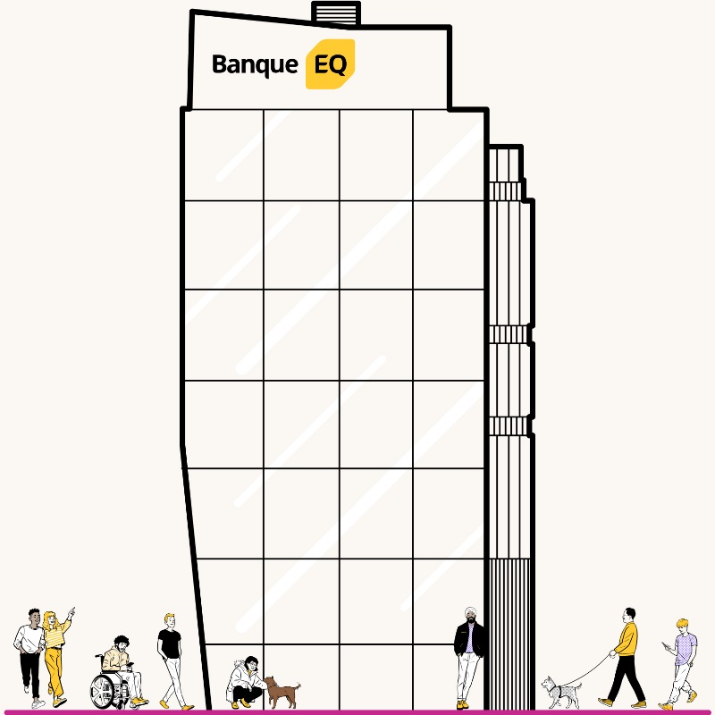 Illustration de l’immeuble de la Banque EQ.