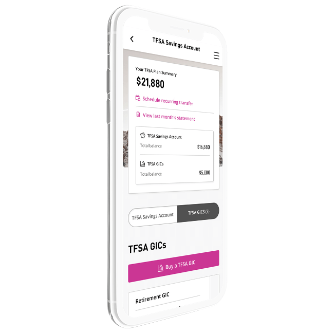 Screenshot showing TFSA interface